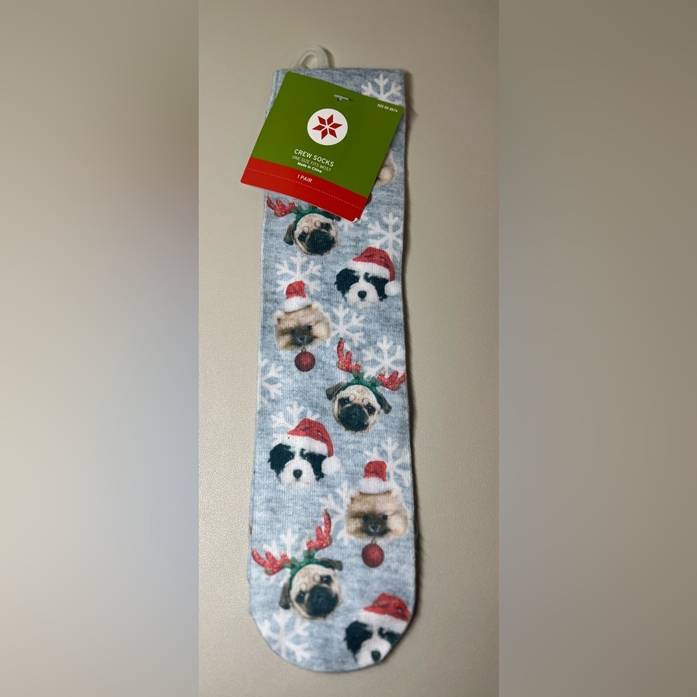 Holiday Dogs Crew Socks - NWT